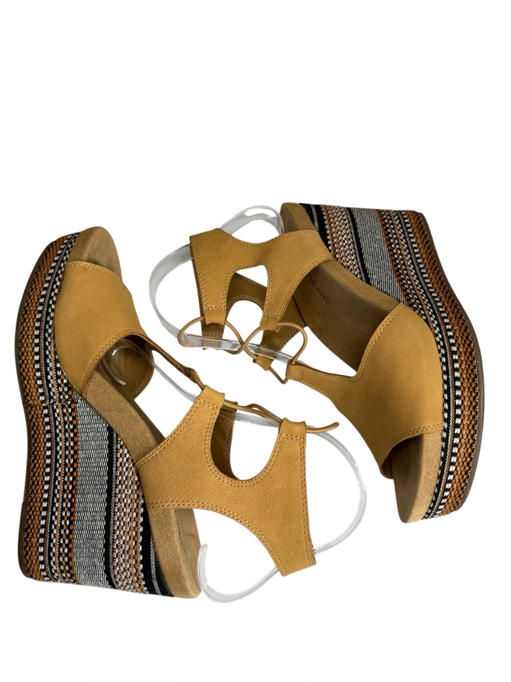 Lucky Brand Yejida 3 Leather Lace Up Platform Wedge Sandals Women's 7.5 - Picture 7 of 14